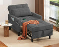 "3-in-1 Sleeper Chair - Convertible Futon with USB Ports & Side Pockets