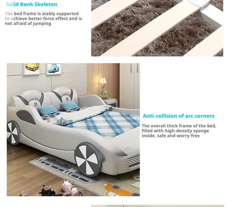 Kids Luxury Car Bed - Stylish Children's Bed with Integrated Storage