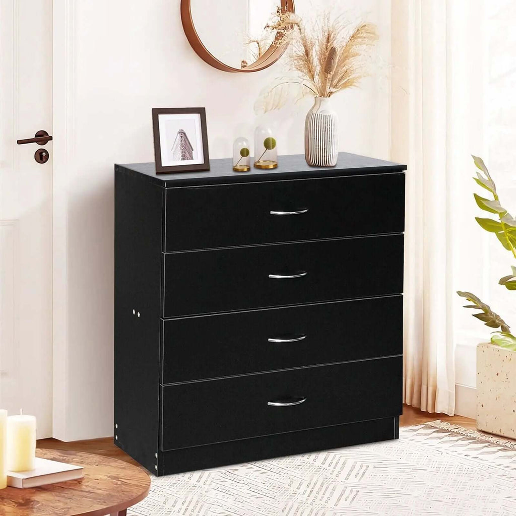 Elegant Black 4-Drawer Chest Dresser