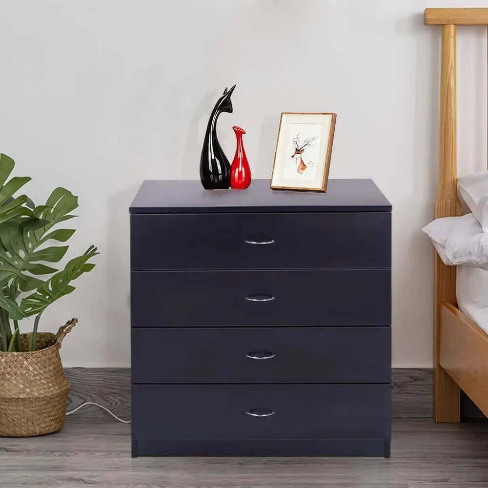 Elegant Black 4-Drawer Chest Dresser