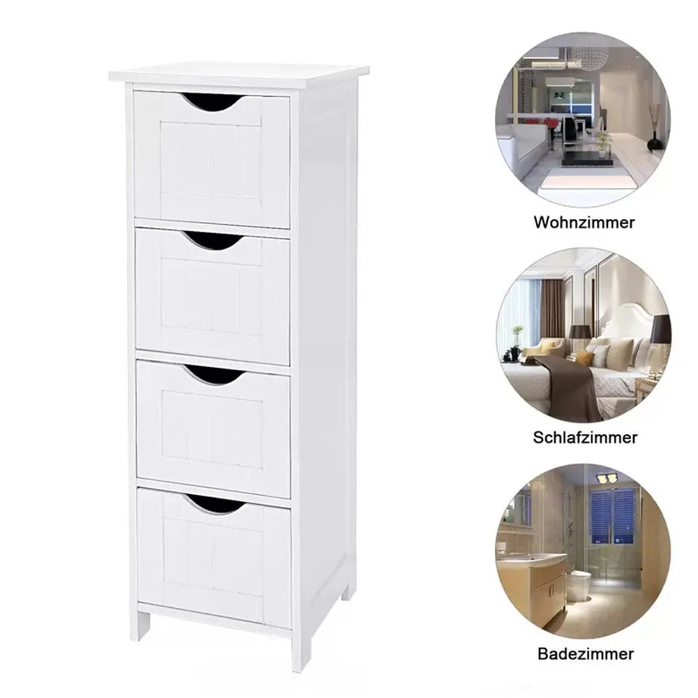 Elegant White 4-Drawer Wooden Dresser