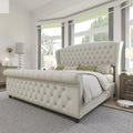 King Size Bed Frame- Chenille Upholstered